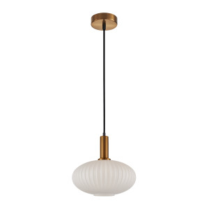 Lampa wisząca złota szklana ryflowana PND-31982-1B-GD z serii Della - Lampy Italux
