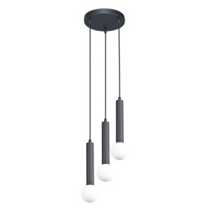 Lampa wisząca czarna metalowa 3-punktowa PND-33574-3-BK z serii Filano - Lampy Italux