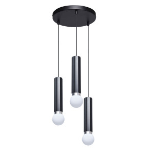 Lampa wisząca czarna metalowa 3-punktowa PND-33849-3R-BK z serii MACERA - Lampy Italux