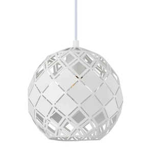 Lampa wisząca biała metalowa ażurowa 20cm PND-34221-1S-WH z serii PAULELA - Lampy Italux