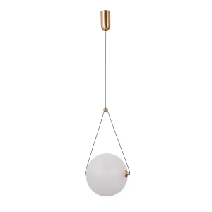 Lampa wisząca złota szklana kula 25cm PND-34361-L-HBR-OPAL z serii Rastia - Lampy Italux