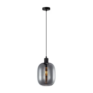 Lampa wisząca szklana dymiona czarna 18cm PND-36479A-1-BK-SG z serii Talia - Lampy Italux