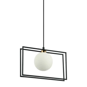 Lampa wisząca czarna metalowa z kulistym kloszem PND-53423-1-BK z serii GROSETTA - Lampy Italux