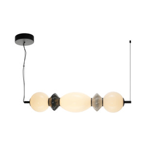Lampa wisząca metalowo-ceramiczna czarna 63cm PND-94921-3A-BK z serii Balos - Lampy Italux