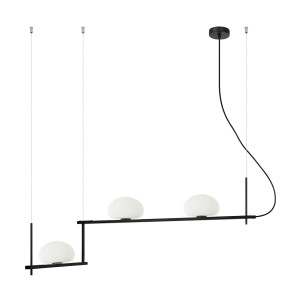 Lampa wisząca czarna metalowa 3-punktowa PND-357783-BK+W z serii Kernio - Lampy Italux