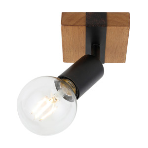 Reflektor sufitowy drewniano-metalowy czarny SPL-2079-1 z serii MOLINI - Lampy Italux
