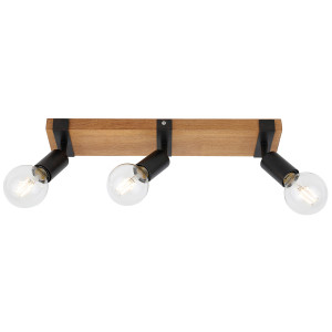 Reflektor sufitowy czarny z drewnem 3-punktowy SPL-2079-3 z serii MOLINI - Lampy Italux