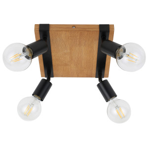Reflektor sufitowy drewniany czarny 4-punktowy SPL-2079-4 z serii MOLINI - Lampy Italux