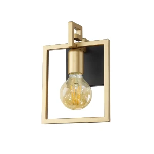 Kinkiet metalowy kwadratowy złoto-czarny WL-44003-1-BK-GD z serii Primero - Lampy Italux