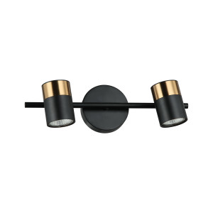 Kinkiet metalowy czarno-złoty 2-punktowy WL-58892-2-BK-BRO z serii Elice - Lampy Italux