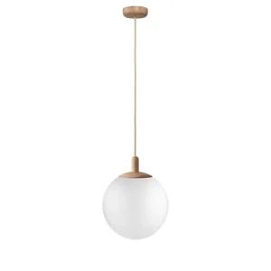 Lampa wisząca szkło i drewno ALUR WOOD S 11146119 dąb - Kaspa