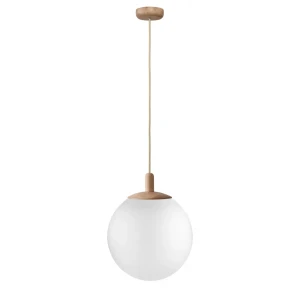 Lampa wisząca szkło i drewno ALUR WOOD M 11148119 dąb - Kaspa