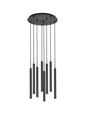 Lampa wisząca minimalistyczna ROLL 8 11174802 czarne tubki - Kaspa