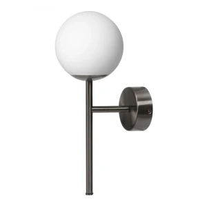 Kinkiet mleczna kula MIJA DECO IP44 21086120 tytan szczotkowany - Kaspa