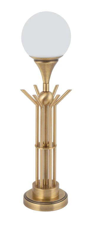 Designerska lampa stołowa BARI z białym mlecznym kloszem BAR-LG-1 - Kutek