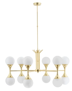 Designerska duża lampa wisząca BARI z mlecznymi kloszami BAR-ZW-6 - Kutek