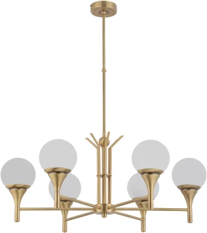 Lampa wisząca designerska MELEZE z białym mlecznym kloszem MEL-ZW-6() - Kutek