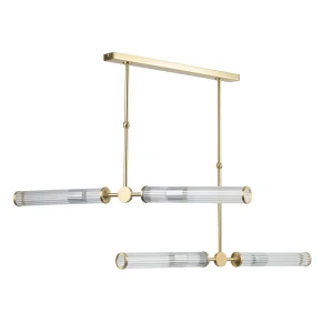 Lampa wisząca z ryflowanym kloszem OREZZO ORE-ZW-2X2 - Kutek
