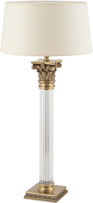 Elegancka lampa gabinetowa stołowa VERA z szkłem i abażurem VER-LG-1(/A)SZ-I - Kutek