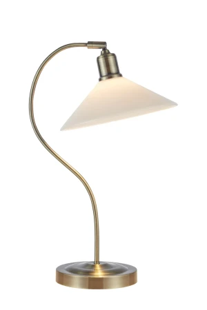 Lampa stołowa VELA 1L Antique Brass/Shiny White 108863 - Markslojd