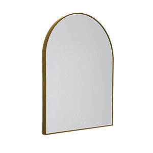 Lustro podświetlane MIRROR PÓŁOKRĄG 90x70cm ZŁOTE W0386 - MaxLight