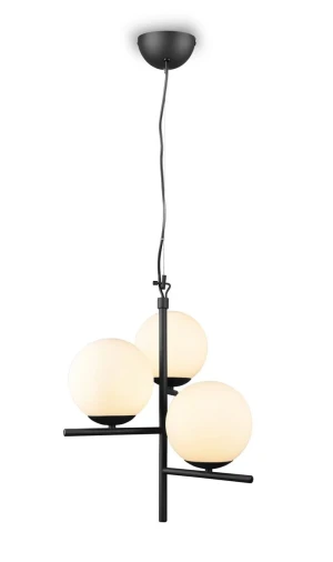 Lampa wisząca nowoczesna czarna + białe kule PURE 302000332 - Trio