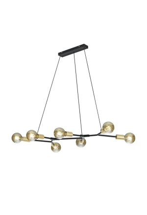 Lampa designerska wisząca w odcieniach czarnego i złota CROSS 306700732 - Trio