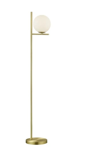Lampa podłogowa złota + klosz biała kula PURE 402000108 - Trio