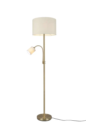 Lampa podłogowa z lampką do czytania do salonu kolor mosiądz HOTEL 403900208 - Trio