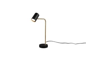 Lampa stołowa minimalistyczna czarny+mosiądz matMARLEY 512400108 - Trio