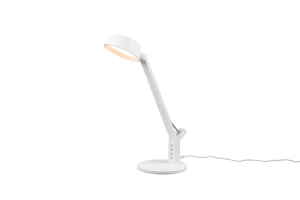 Lampa biurkowa LED 5,2W  z funkcją ładowania USB+USB-C ściemniacz + CCT  biała AVA 523090131 - Trio