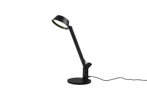 Lampa biurkowa LED 5,2W z funkcją ładowania USB+USB-C ściemniacz + CCT czarna AVA 523090132 - Trio