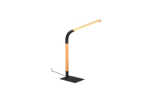 Lampa biurkowa DIM LED 7W ruchoma czarna + drewno NORRIS 545210132 - Trio