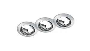 Zestaw 3 opraw wpuszczanych okrągłych chrom JURA 650100306 - Trio