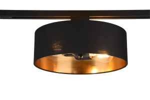 Lampa do szyn z abażurem czarno-złota 2xE27 DUOLINE 76820280 - Trio