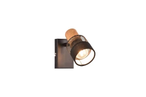 Kinkiet w stylu retro drewno + metal NANDINI 811700132 - Trio