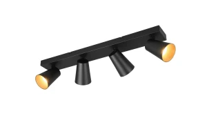 Lampa sufitowa czarno-złota 4 reflektory SHARP 817100432 - Trio