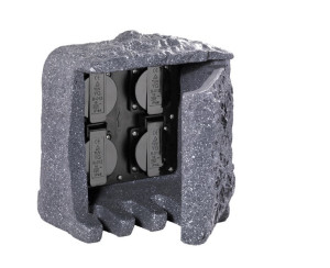 Kamień ogrodowy zamykany z 4 gniazdami 230V IP44 STECKDOSEN 9962-11 - Trio