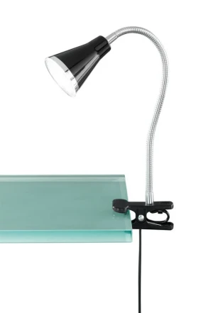 Lampa biurkowa na klips czarny + srebrny ARRAS R22711102 - RL