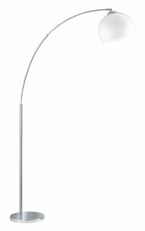 Lampa podłogowa łukowa srebrna z białym kloszem BRASILIA R46031006 - RL