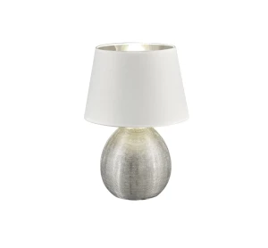 Lampa stołowa srebrna podstawa biały klosz LUXOR R50631089 - RL