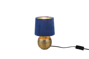 Lampa nocna złota z niebieskim welurowym abażurem SOPHIA R50821012 - RL