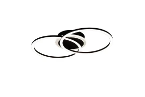 Lampa sufitowa do salonu czarna 2 ringi LED 3000K 25W  z funkcją 3-STEP DIM VENIDA R62783132 - RL