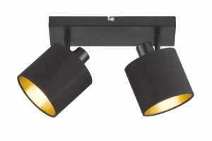 Reflektor sufitowy czarny + czarno złota tkanina TOMMY R80332079 - RL