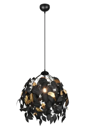 Lampa wisząca designerska liście z tworzywa czarna LEAVY R10461932 - RL