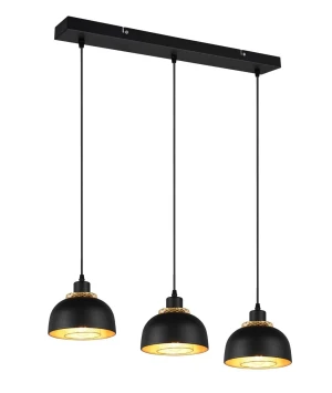 Lampa wisząca potrójna nowoczesna metalowa czarna PUNCH R30813032 - RL