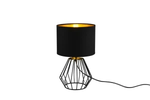 Lampa stołowa druciana podstawa i czarno złoty abażur CHUCK R50931002 - RL