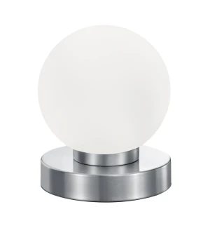Lampka nocna nikiel mat + szklana kulka z włącznikiem dotykowym E14 PRINZ II R54011001 - RL