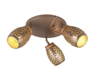 Lampa sufitowa plafon na 3 reflektory brązowy BIDAR R61573365 - RL