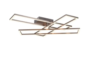 Lampa sufitowa nikiel LED 36W na pilota CCT+DIM ruchome prostokąty CORSO R64423107 - RL